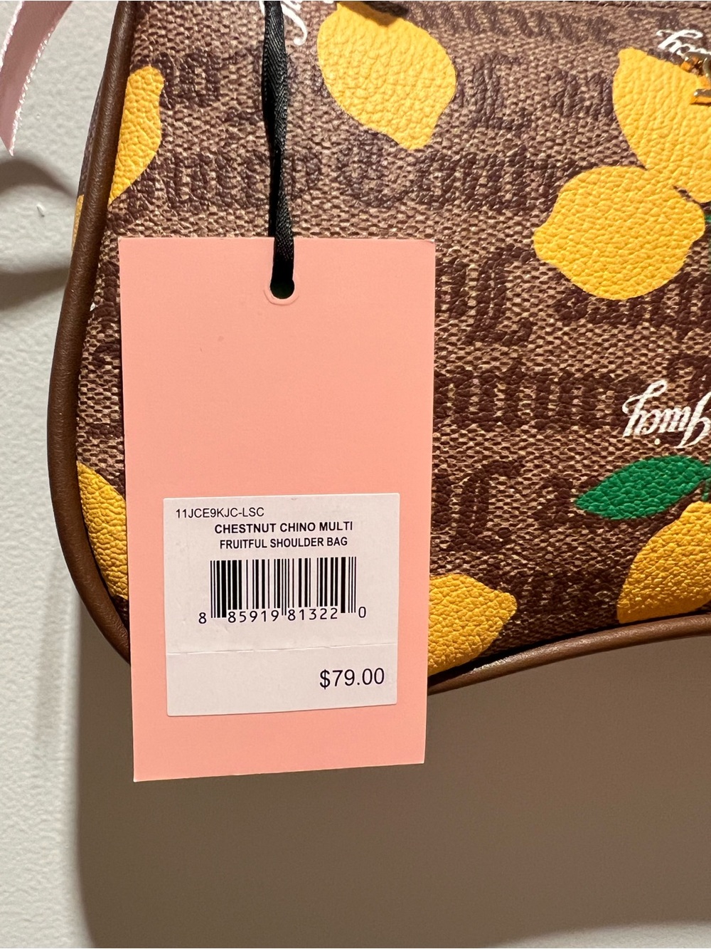 NWT Juicy Couture Lemon Print Shoulder Bag - Picture 4 of 9